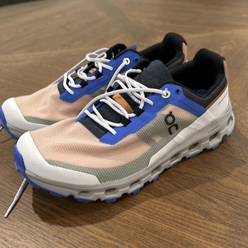 On Running Men's Athletic Shoes Beige Blue White